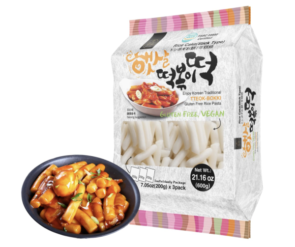 Korean Rice Cake Tteokbokki Stick – 1 Pack (3 Individual Package X 1 Pack) Vegan, Non-GMO, Gluten Free, Tteok Rice Cakes Food Pasta 21.16 oz Per Pack